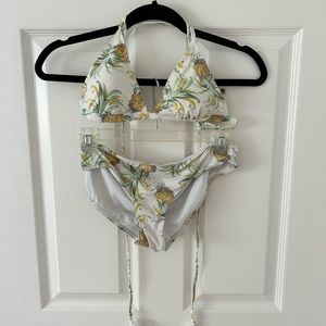 White and Pineapple Bathing Suit - Small